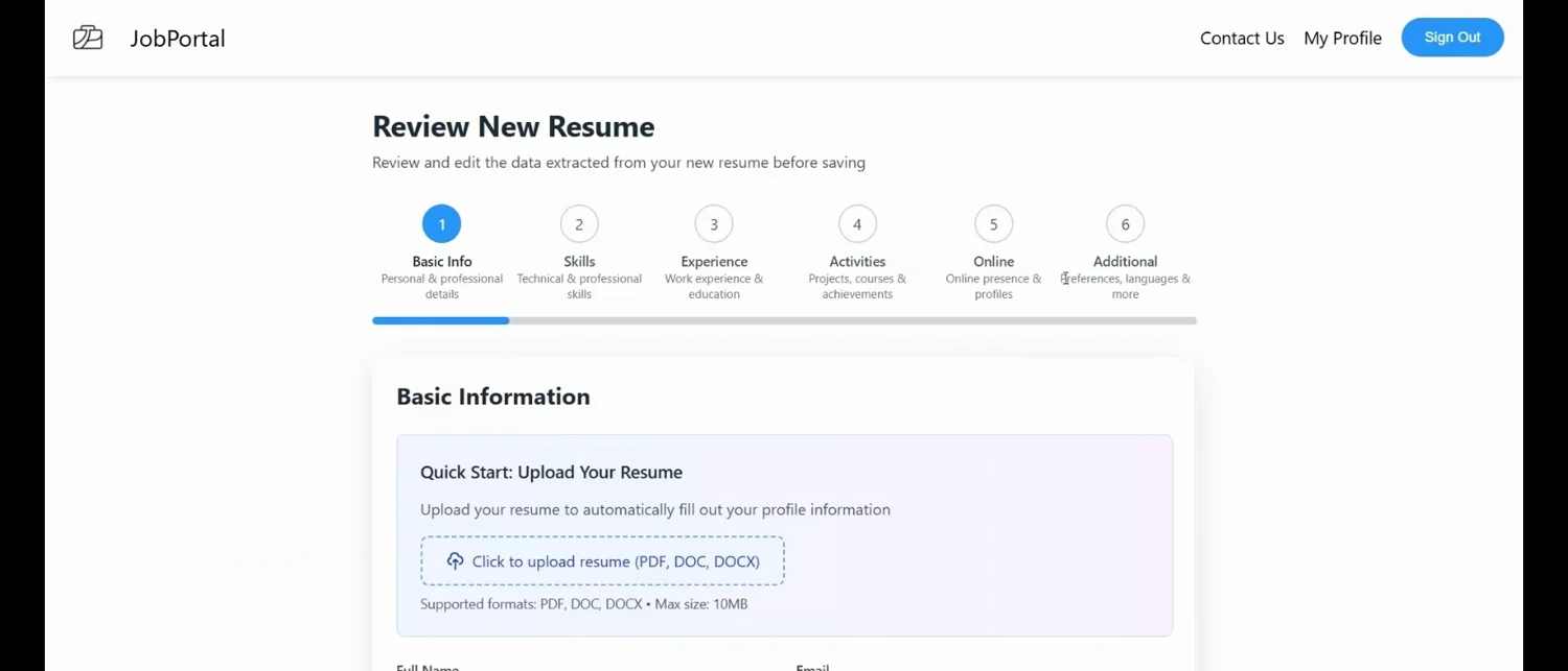 Recruitment platform interview workflow frame
